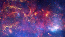 A multi-wavelength image of the center of the Milky Way Galaxy.