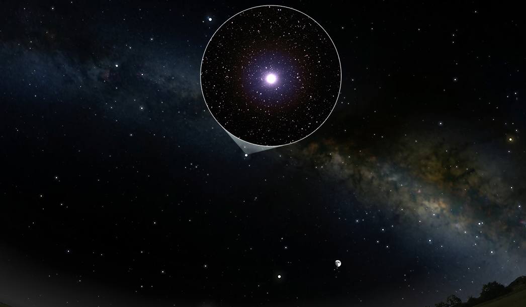 Overlay of telescope view of Altair