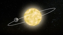 Illustration of a planet orbiting a star