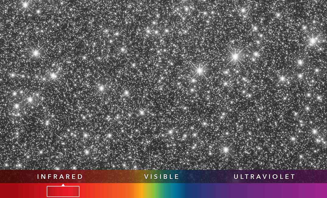 Star field showing variation between stars