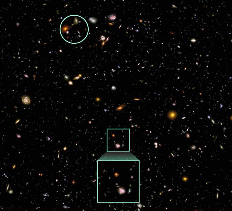 How many galaxies are in the hubble deep hot sale field