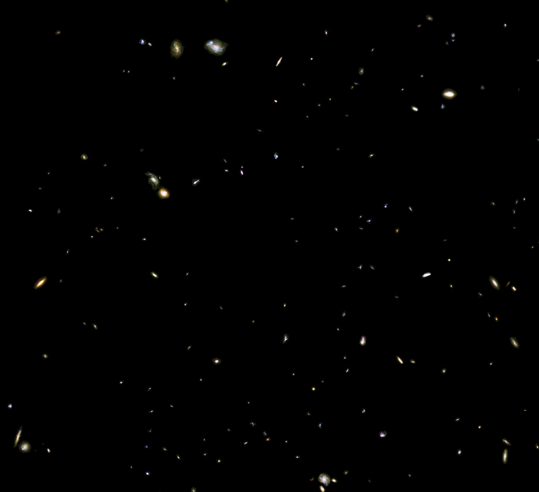 Same field showing only a quarter of the galaxies