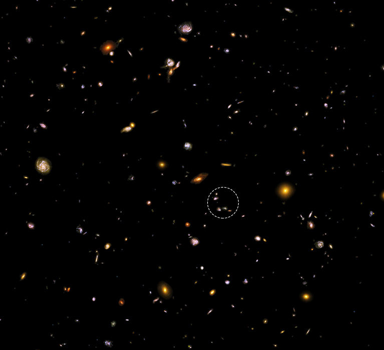 Same field showing a diversity of many redder galaxies