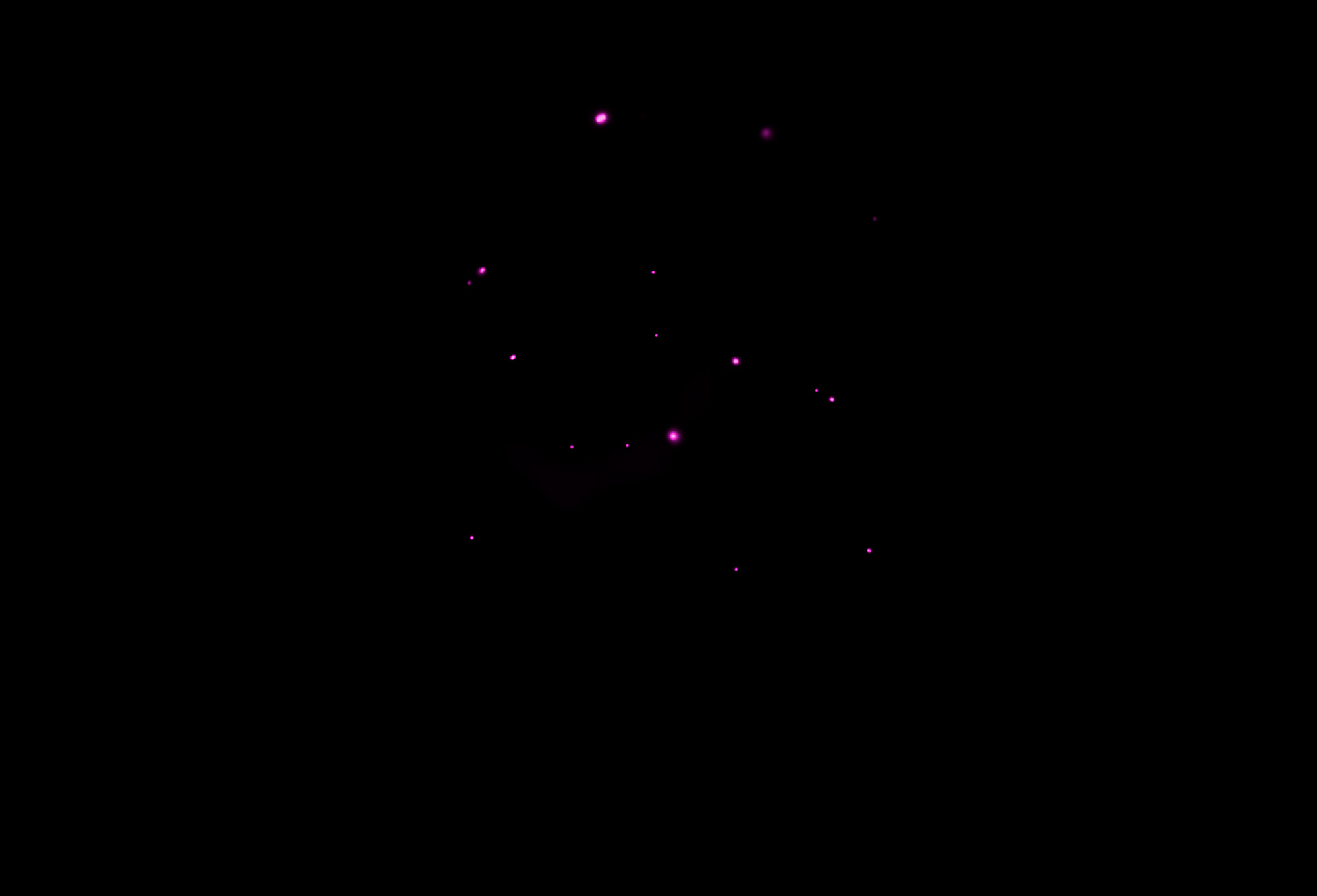 Scattered bright dots on a black background