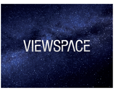 Horizontal blue space image with text reading ViewSpace.