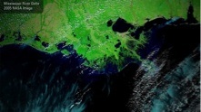 Satellite image of a coastline