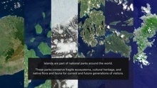 Collage of satellite images of islands